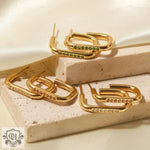 18k Gold Sparkling Zircon Hoop Earrings - QH Clothing