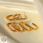 18k Gold Sparkling Zircon Hoop Earrings - QH Clothing