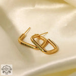 18k Gold Sparkling Zircon Hoop Earrings - QH Clothing