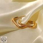 18k Gold Sparkling Zircon Hoop Earrings - QH Clothing