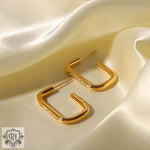 18k Gold Sparkling Zircon Hoop Earrings - QH Clothing