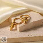 18K Gold Spiral Shell Earrings - QH Clothing