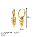 18K Gold Spiral Shell Earrings - QH Clothing