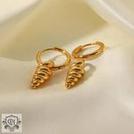 18K Gold Spiral Shell Earrings - QH Clothing