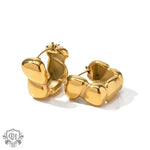 18K Gold Square Bean Minimalist Earrings - QH Clothing