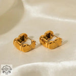 18K Gold Square Bean Minimalist Earrings - QH Clothing