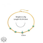 18K Gold Square Blue Malachite Necklace - QH Clothing