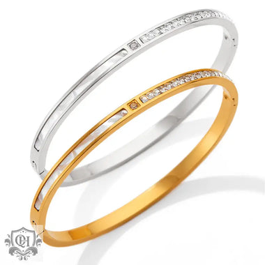 18K gold exquisite and fashionable square diamond design light luxury style bracelet - QH Clothing