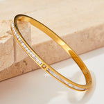 18K gold exquisite and fashionable square diamond design light luxury style bracelet - QH Clothing