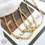 18K Gold Square Design Necklace and Anklet - QH Clothing