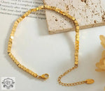 18K Gold Square Design Necklace and Anklet - QH Clothing