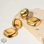 18K Gold Square Drop Earrings - QH Clothing