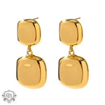 18K Gold Square Drop Earrings - QH Clothing