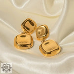 18K Gold Square Drop Earrings - QH Clothing