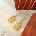 18K Gold Square Pendant Necklace - QH Clothing