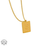 18K Gold Square Pendant Necklace - QH Clothing