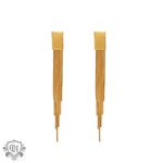 18K Gold Square Tassel Earrings featuring elegant gold fringe design