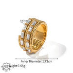 18K Gold Square Zircon Ring - QH Clothing