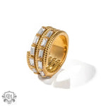 18K Gold Square Zircon Ring - QH Clothing