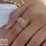 18K Gold Square Zircon Ring - QH Clothing