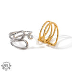 18K Gold Staggered Cutout Ring - QH Clothing