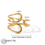 18K Gold Staggered Cutout Ring - QH Clothing