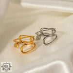 18K Gold Staggered Cutout Ring - QH Clothing