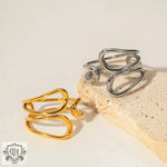 18K Gold Staggered Cutout Ring - QH Clothing