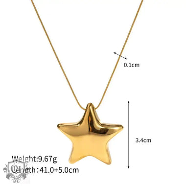 18K Gold Star Pendant Necklace - QH Clothing