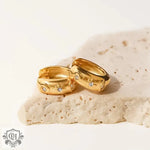 18K Gold Star with Devil's Eye Zirconia Earrings - QH Clothing