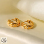 18K Gold Star with Devil's Eye Zirconia Earrings - QH Clothing