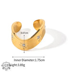 18K Gold Starry C-Shaped Zircon Earrings/Ear Clip - QH Clothing