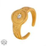 18K Gold Starry Zircon Ring - QH Clothing