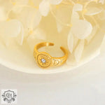 18K Gold Starry Zircon Ring - QH Clothing