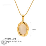 18K Gold Stone Pendant Necklace - QH Clothing