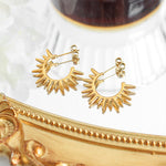 18K Gold Exquisite and Noble Hollow Sun Shape Design Versatile Earrings - QH Clothing