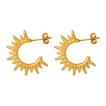 18K Gold Exquisite and Noble Hollow Sun Shape Design Versatile Earrings - QH Clothing