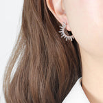 18K Gold Exquisite and Noble Hollow Sun Shape Design Versatile Earrings - QH Clothing