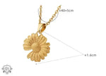 18K Gold Sunflower Pendant Necklace - QH Clothing