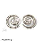 18k gold fashionable swirl diamond design simple style earrings - QH Clothing