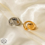 18K gold fashionable and simple drop-shaped design ring - QH Clothing