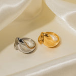 18K gold fashionable and simple drop-shaped design ring - QH Clothing