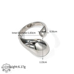 18K gold fashionable and simple drop-shaped design ring - QH Clothing