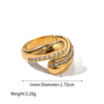 18K gold noble and simple drop-shaped zircon design versatile ring - QH Clothing