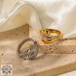 18K gold noble and simple drop-shaped zircon design versatile ring - QH Clothing