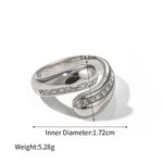 18K gold noble and simple drop-shaped zircon design versatile ring - QH Clothing