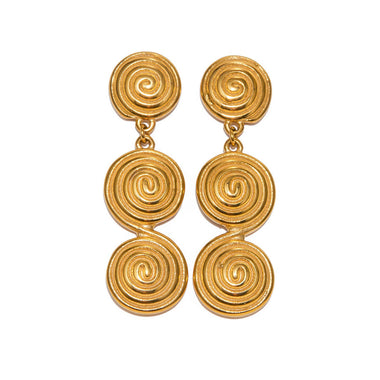 18k gold trendy personalized thread circle pendant design earrings - QH Clothing