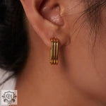 18K Gold Three-Layer U-Shaped Open Earrings - QH Clothing