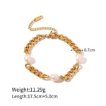 18K Gold Three Pearls Simple Bracelet - QH Clothing