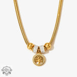 18K Gold Tree of Life Diamond Accent Necklace - QH Clothing